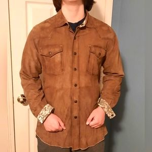 Ryan Michael Suede Western snap shirt L